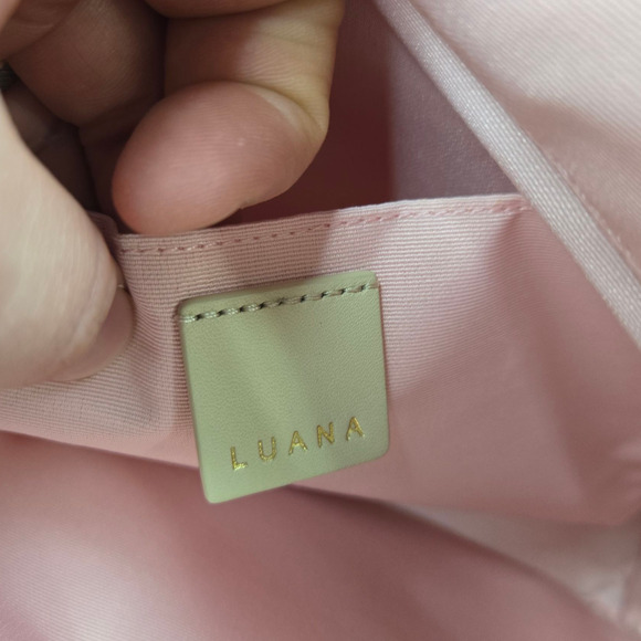 LUANA Beige White Gold Hardware Adjustable Strap Italy Leather Crossbody Bag - Picture 13 of 16